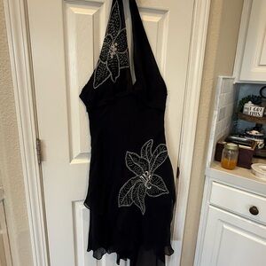 BCBGMaxAzria Black Dress with Embroidery